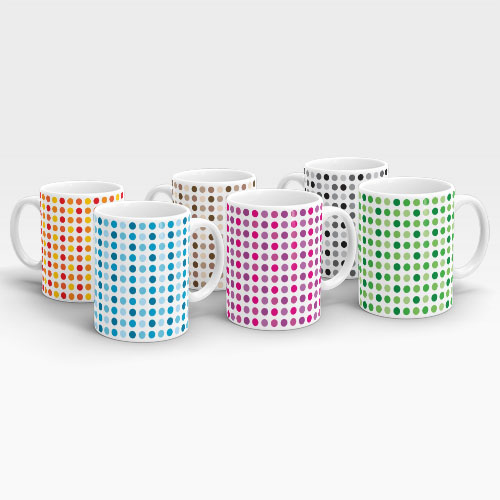 mosaic dots mug collection, set of 6