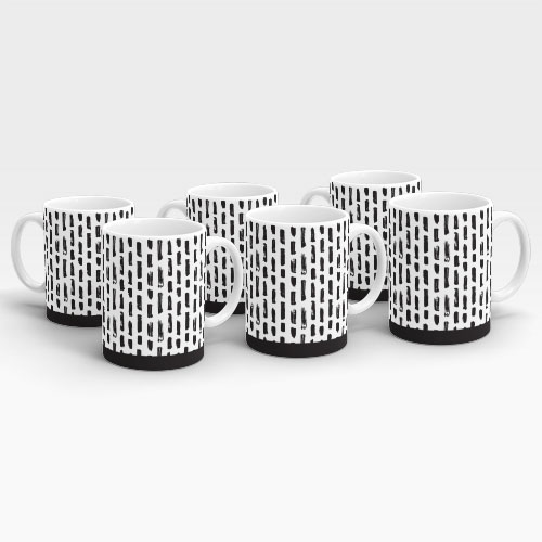 brush strokes, 6 piece mug set