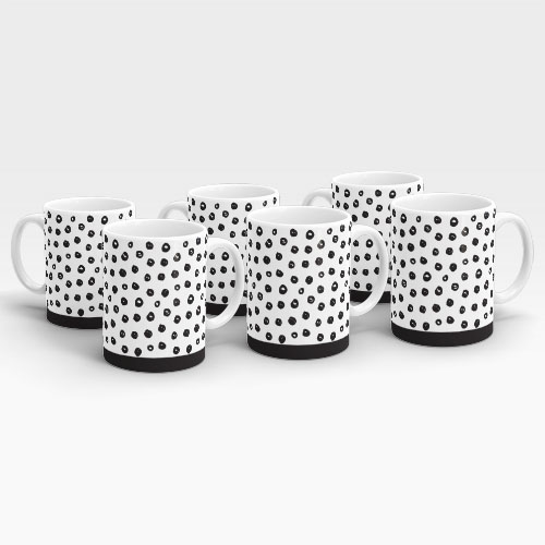 brushed circle, 6 mug collection