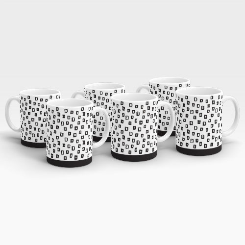 brushed squares, set of 6 mugs