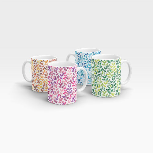 four seasons leaf mugs: 4 piece mug collection