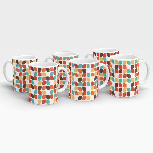 vintage vibe: set of 6 vintage patterned mugs